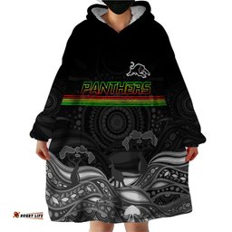 custom panthers rugby wearable blanket hoodie the starry night indigenous