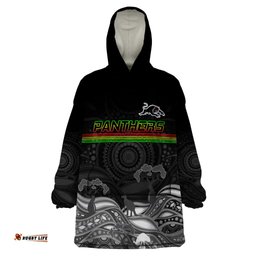 custom panthers rugby wearable blanket hoodie the starry night indigenous
