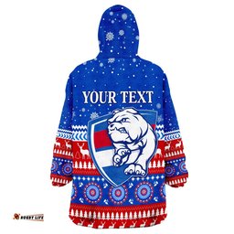 custom personalised bulldogs football christmas western bulldogs wearable blanket hoodie