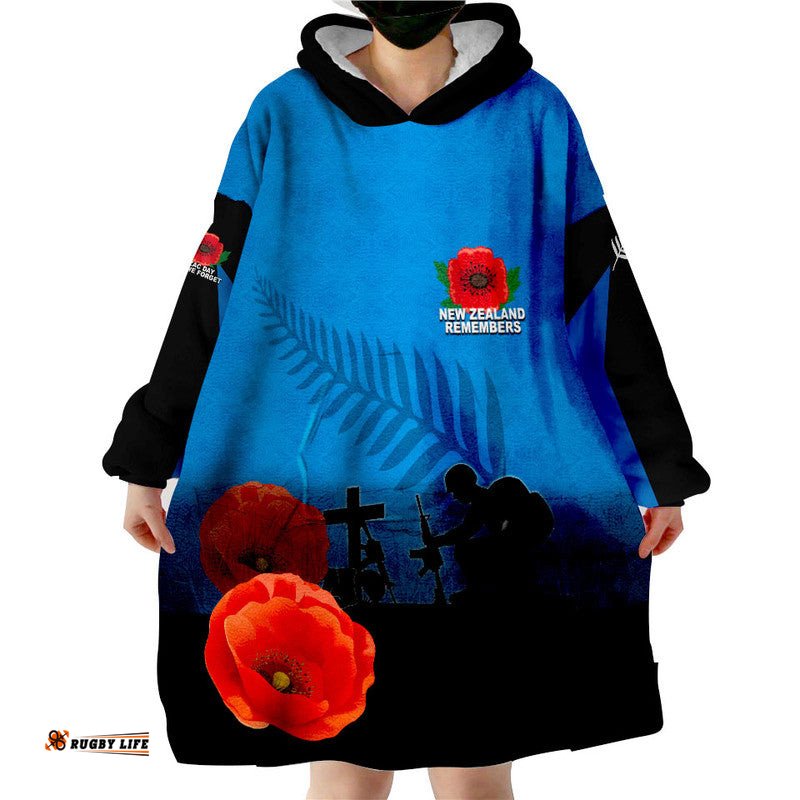anzac day new zealand remembers wearable blanket hoodie
