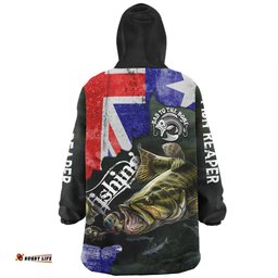 Australia Fishing Snug Hoodie - Bad To The Bone Fishing Australia Flag Vintage Snug Hoodie