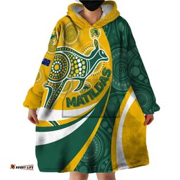 custom australia matildas indigenous wearable blanket hoodie go tilly special