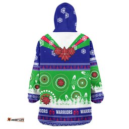 warriors rugby christmas snug hoodie custom warriors ugly christmas and aboriginal patterns wearable blanket hoodie