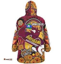 Brisbane Broncos Naidoc Week Custom Snug Hoodie - Brisbane Broncos Naidoc Week For Our Elders Bronx for Life Sport Style Snug Hoodie