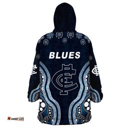 go blues simple indigenous wearable blanket hoodie