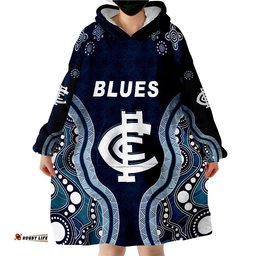 go blues simple indigenous wearable blanket hoodie