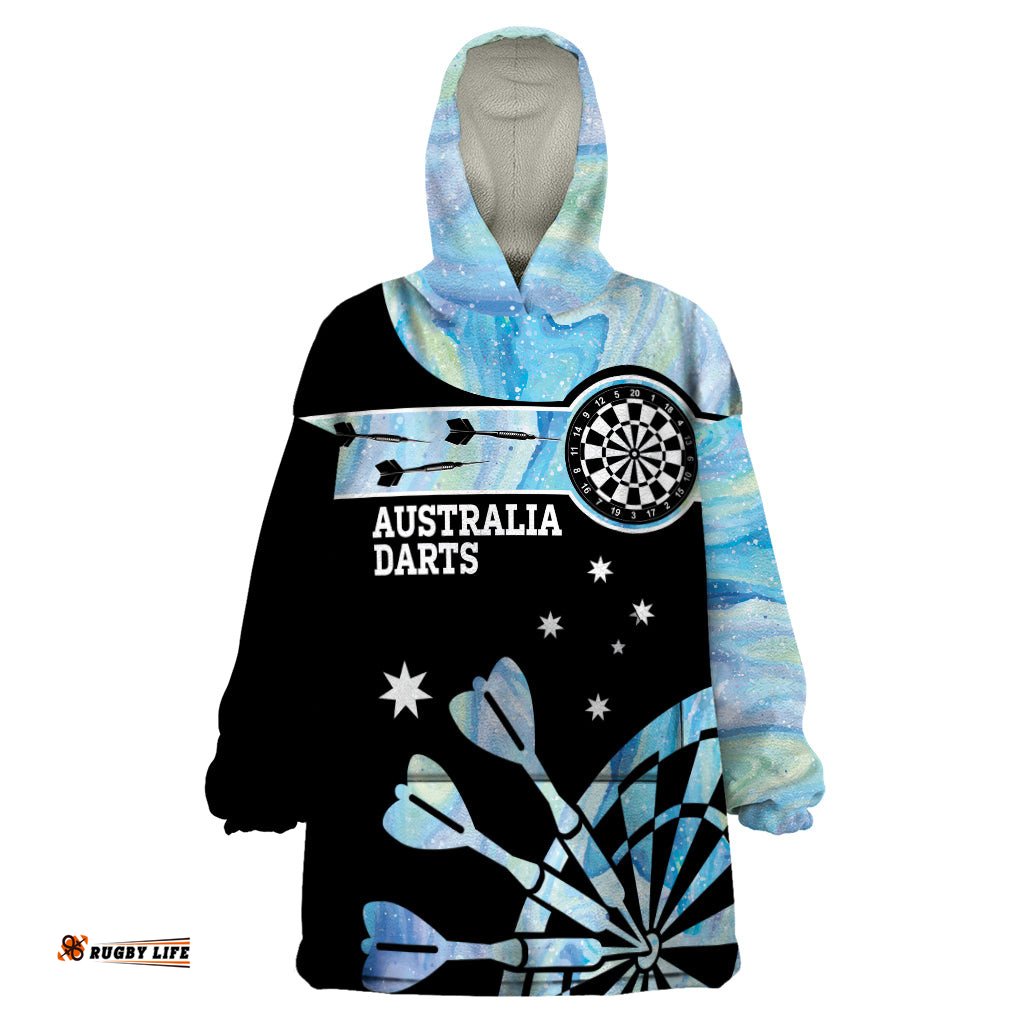 personalised australia darts opal vibes wearable blanket hoodie