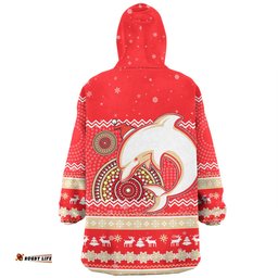 Redcliffe Dolphins Christmas Custom Snug Hoodie - Ugly Xmas And Aboriginal Patterns For Die Hard Fan Snug Hoodie