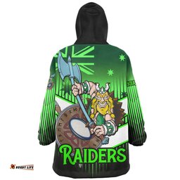 Canberra Raiders Snug Hoodie - Canberra Raiders Mascot With Australia Flag