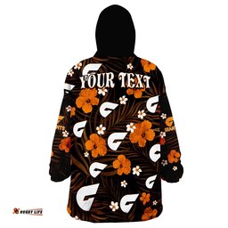 custom personalised giants football greater western sydney premiers tropical flowers simple wearable blanket hoodie