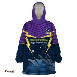 custom australia day storm wearable blanket hoodie nrl 2024 sydney opera house with map