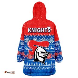 knights rugby wearable blanket hoodie indigenous newcastle merry christmas