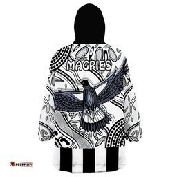 custom personalised magpies lovers collingwood forever wearable blanket hoodie