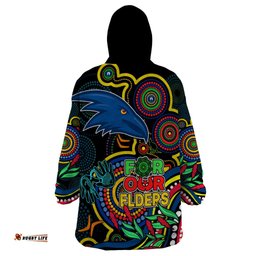 crows football aboriginal art wearable blanket hoodie naidoc indigenous tribal