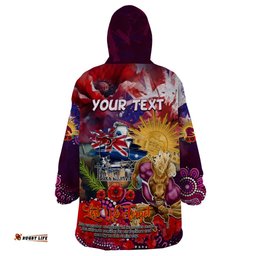 personalised australia rugby broncos anzac wearable blanket hoodie brisbane scratch style dt02
