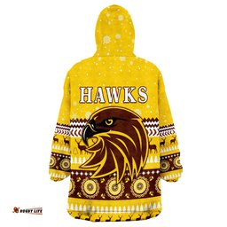 hawks christmas indigenous hawthorn football wearable blanket hoodie