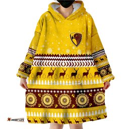 hawks christmas indigenous hawthorn football wearable blanket hoodie