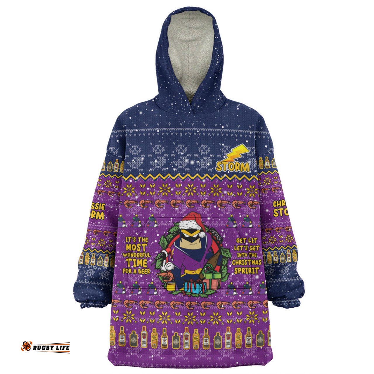 Melbourne Storm Christmas Custom Snug Hoodie - Chrissie Spirit Snug Hoodie