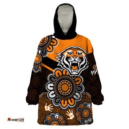 nrl wests tigers rugby founded 1999 aboriginal wearable blanket hoodie