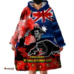 anzac panthers rugby wearable blanket hoodie we shall remember
