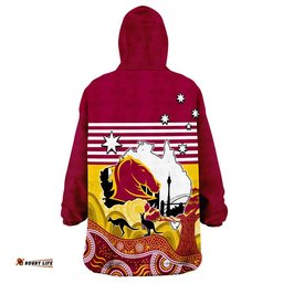 broncos rugby wearable blanket hoodie australia day style