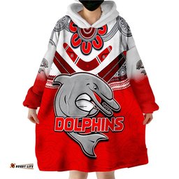 custom personalised dolphins rugby redcliffe come back stronger wearable blanket hoodie