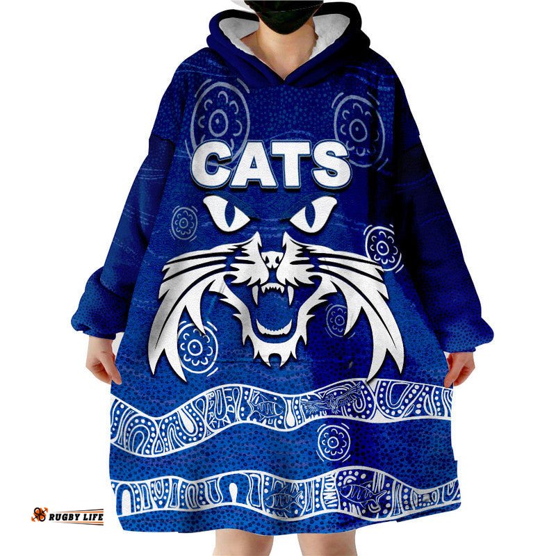australian football league cats aboriginal jersey wearable blanket hoodie