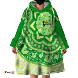 custom bbl thunder cricket wearable blanket hoodie 2024 aboriginal art