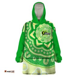 custom bbl thunder cricket wearable blanket hoodie 2024 aboriginal art