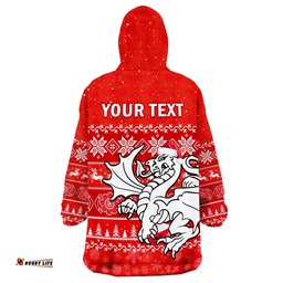 custom personalised dragons rugby wearable blanket hoodie indigenous st george illawarra merry christmas