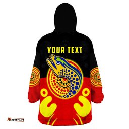 custom personalised eels indigenous style aboriginal flag wearable blanket hoodie