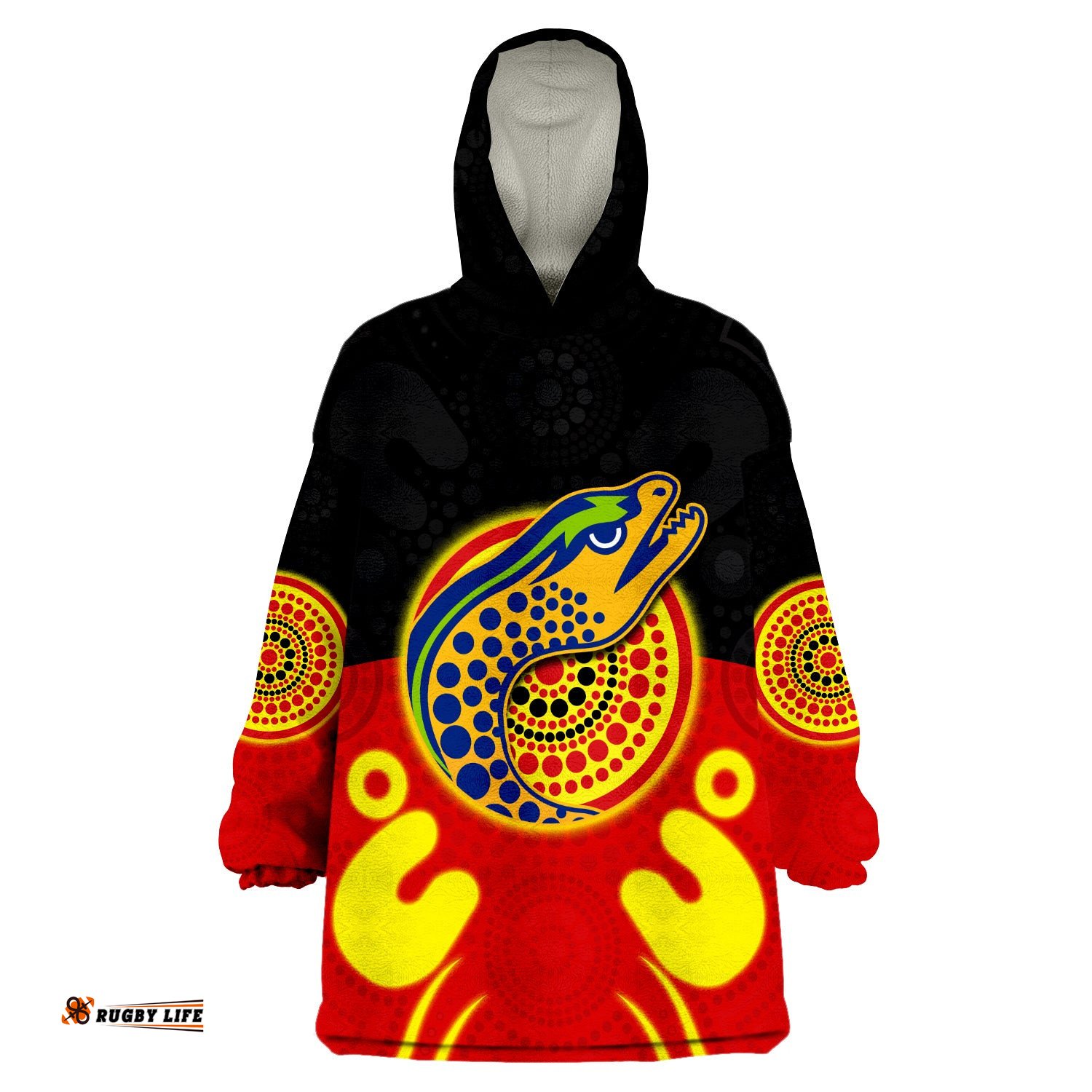 custom personalised eels indigenous style aboriginal flag wearable blanket hoodie