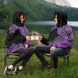 Australia Snug Hoodie Aboriginal Indigenous Dot Painting Purple