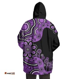 Australia Snug Hoodie Aboriginal Indigenous Dot Painting Purple