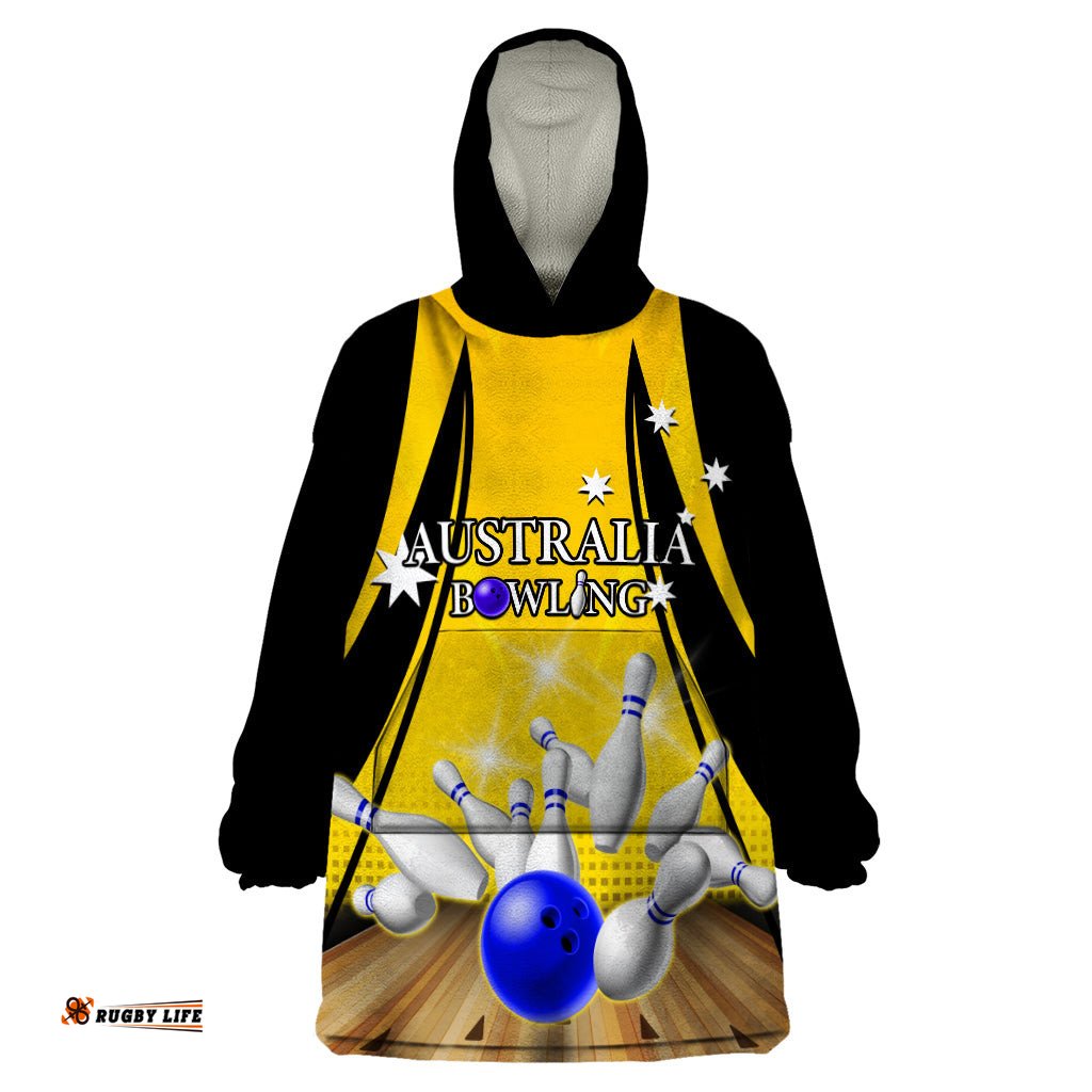 australia bowling wearable blanket hoodie i am a bowling pin curve style