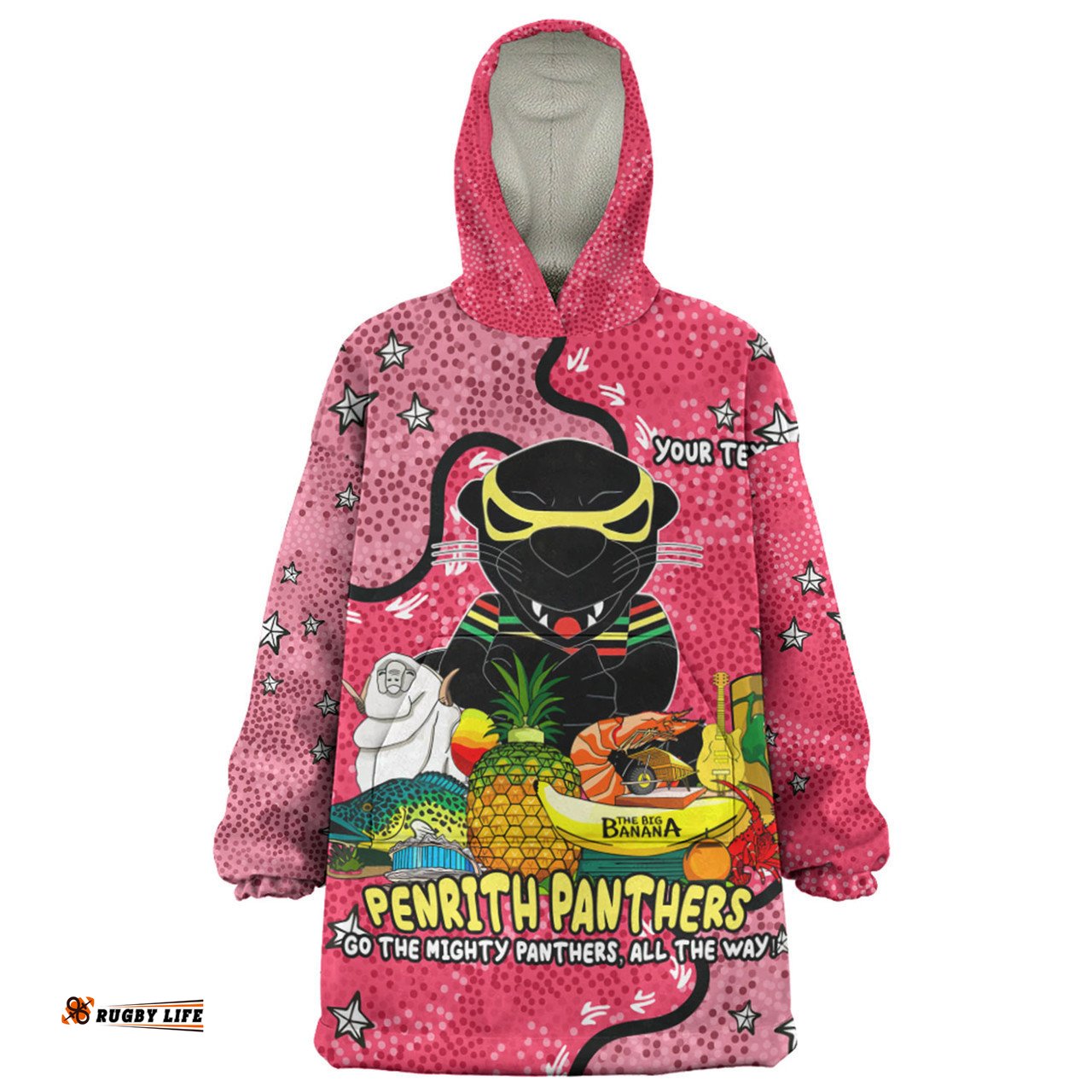 Penrith Panthers Custom Snug Hoodie - Australian Big Things (Pink) Snug Hoodie