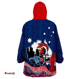 roosters rugby wearable blanket hoodie australia day style
