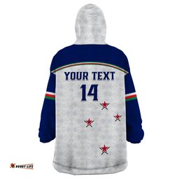 personalised warriors rugby wearable blanket hoodie new zealand sporty white style