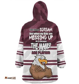 Manly Warringah Sea Eagles Mother's Day Snug Hoodie - Screaming Mom and Crazy Fan