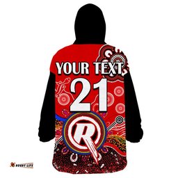 custom personalised melbourne renegades wearable blanket hoodie cricket indigenous aboriginal lizard version