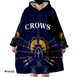 custom text and number the crows indigenous adelaide football wearable blanket hoodie