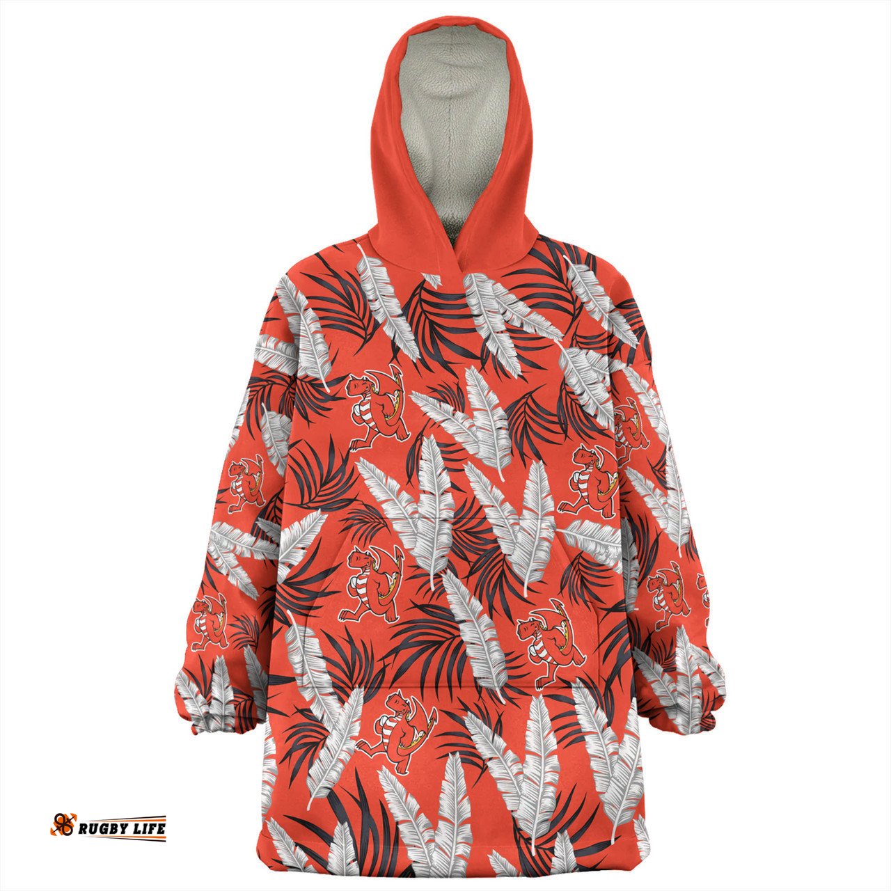St. George Illawarra Dragons Custom Snug Hoodie - Tropical Patterns St. George Illawarra Dragons Snug Hoodie