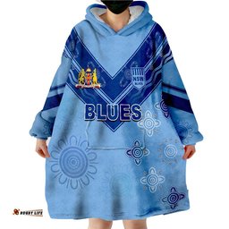 nsw blues indigenous rugby new south wales wearable blanket hoodie