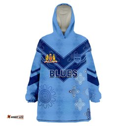 nsw blues indigenous rugby new south wales wearable blanket hoodie
