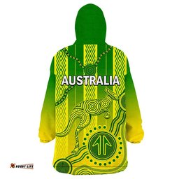 australia soccer wearable blanket hoodie go aussie socceroos with kangaroo