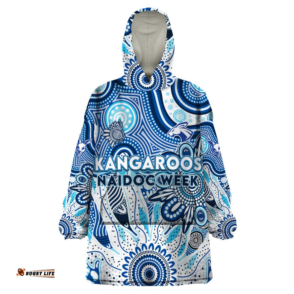 personalised kangaroos naidoc week 2024 wearable blanket hoodie aussie aboriginal art dt02