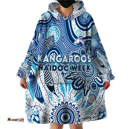 personalised kangaroos naidoc week 2024 wearable blanket hoodie aussie aboriginal art dt02