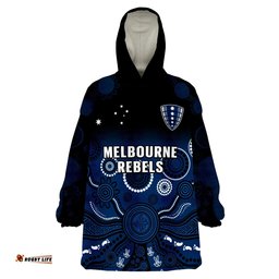 melbourne rebels rugby wearable blanket hoodie gradient aboriginal