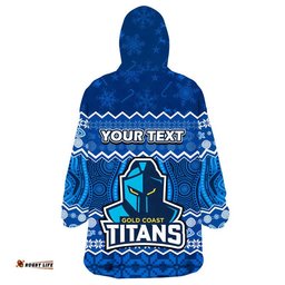 custom personalised titans aboriginal gold coast christmas vibe wearable blanket hoodie
