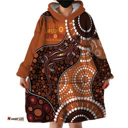 lizard naidoc 2024 wearable blanket hoodie aboriginal art style